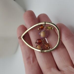 Cottagecore crystal beaded flower boquet necklace pendant 🌼‎